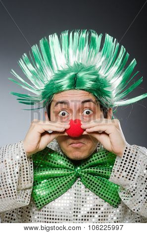 Funny man with mohawk hairstyle