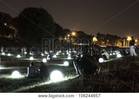 Circus Maximus Illuminated By Glowing Balls