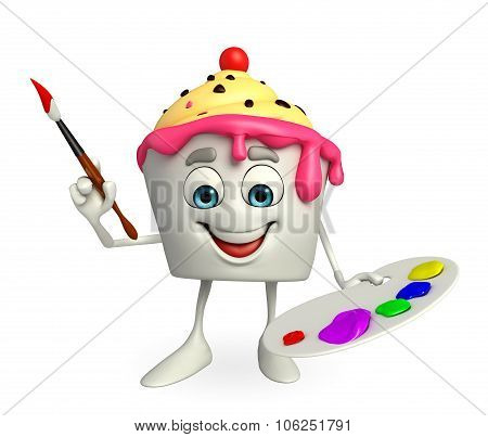 Ice Cream Character With Color Palette
