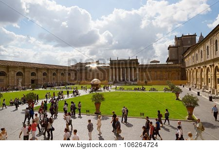 Sphere Within Sphere In Courtyard Of The Pinecone At Vatican Museums .