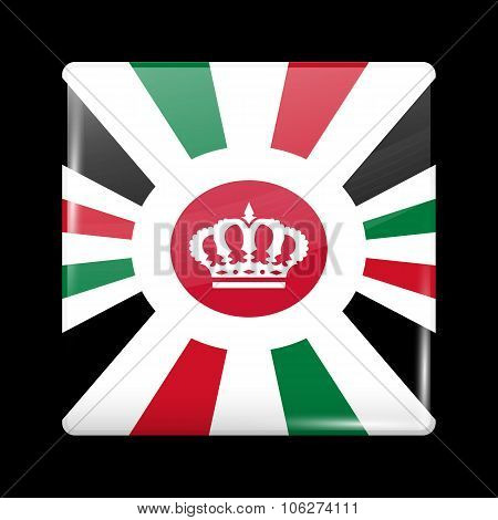 Jordan Variant Flag. Glassy Icon Square Shape