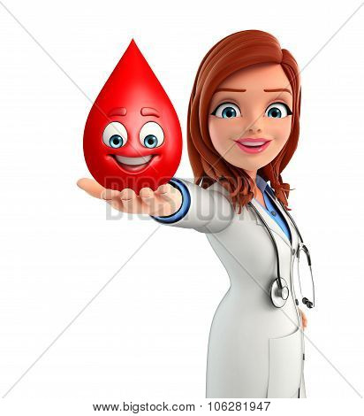 Young Doctor With Blood Drope