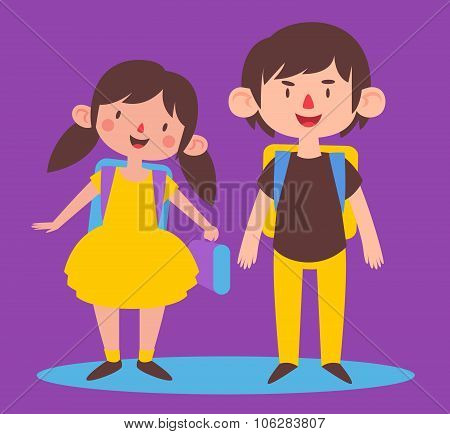 Cute Siblings Ready To Go Back To School