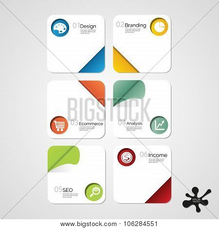 Design clean number banners template graphic or website layout.