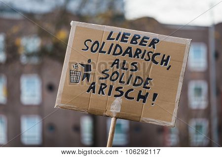 Heidelberg, Germany - October 24, 2015 - Counterdemonstration Ag