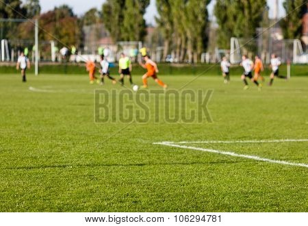 Blurred Soccer Players Playing Amateur Soccer Match