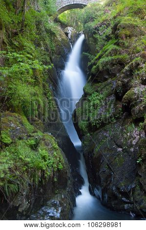 Famous Aira Force Waterfall  In Lake District
