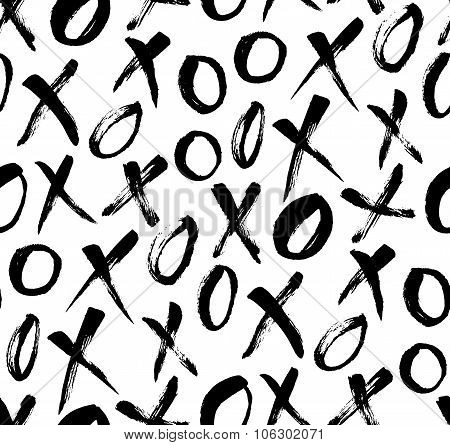 Hand Drawn Tic-tac-toe Background. Ink Illustration.