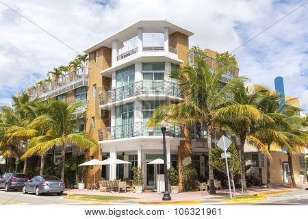Building In Ocean Drive. Miami Beach, Florida