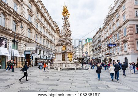 Tourists On Graben Vienna City