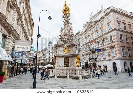Plague Column (pestsaule) On Graben Street Vienna