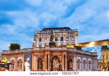 Building Of Albertina Museum, Vienna In Evening