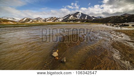 Landmannalaugar Colorful Mountains Landscape, Brennisteinsalda View, Iceland