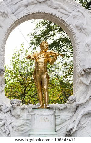 Monument Of Johann Strauss Son In Stadtpark