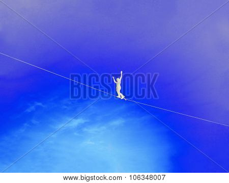 Men Balancing on Slackline