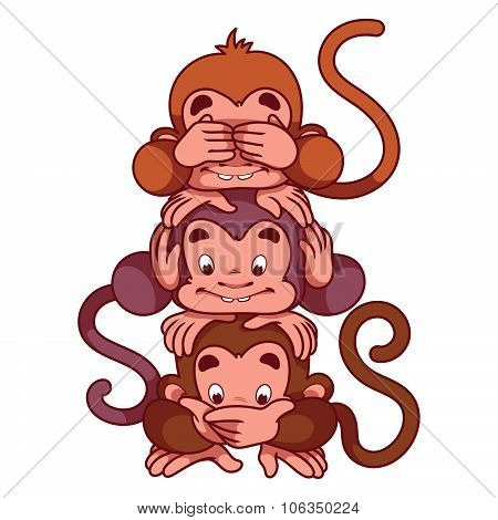 Three wise monkeys.