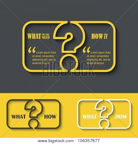 Question Mark Icon With Paper Frame For Your Text. Faq Sign. Creative Vector Illustration.