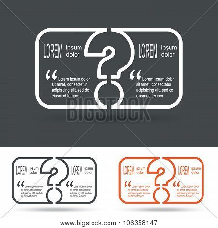 Creative Question Mark Icon With Paper Frame For Your Text. Faq Sign. Help Symbol
