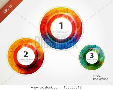Circle blocks. Product choice or versions. Vector.