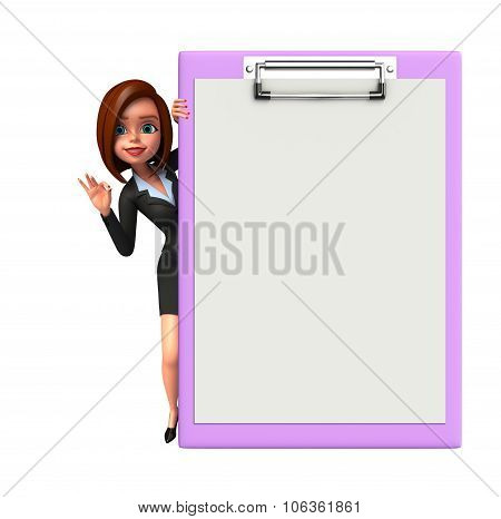 Young Business Woman With Notepad