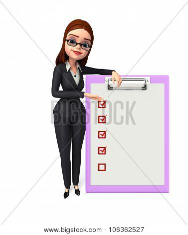 Young Business Woman With Notepad