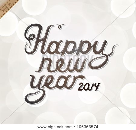Happy New Year lettering greeting Card