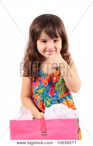 Thumbs Up Shopping Girl