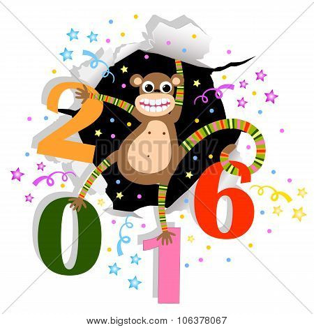 Happy New Year with monkey