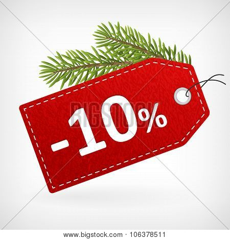 Red Leather Price Christmas Labels Ten Percent Saleoff