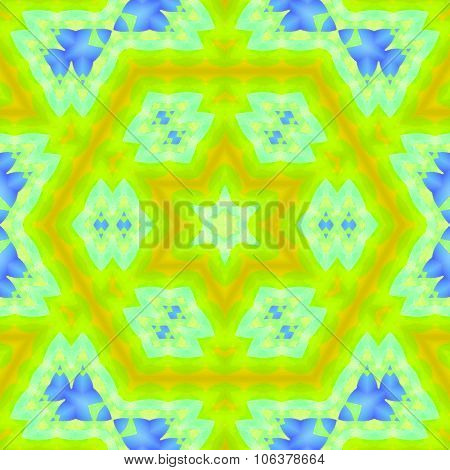 Seamless hexagon pattern yellow green blue