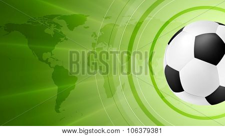 Green anstract soccer sport background with ball. Vector design