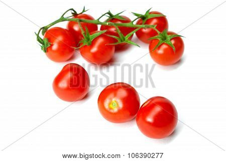 Cherry Tomatoes Isolated On White Background