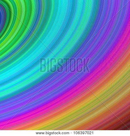 Rainbow curved fractal stripes