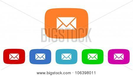 email flat design modern vector circle icons colorful set for web and mobile app isolated on white background