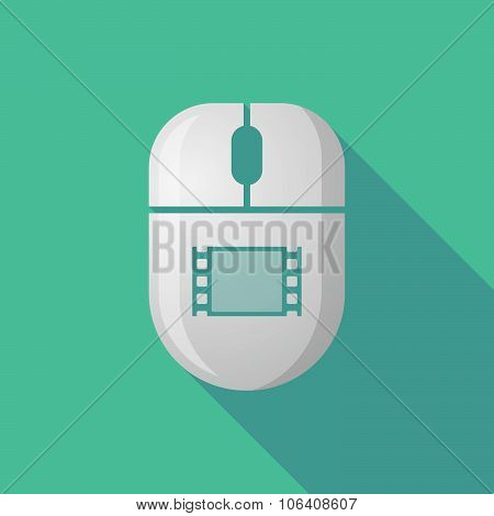 Wireless Long Shadow Mouse Icon With A Film Photogram