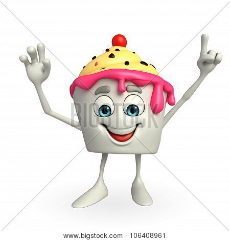 Ice Cream Character Is Hallo Pose