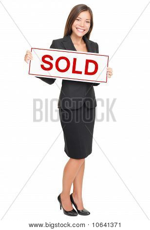 Agente immobiliare isolata On White Background