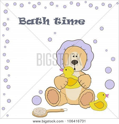 Teddy bear bath time