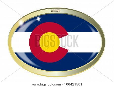 Colorado State Flag Oval Button