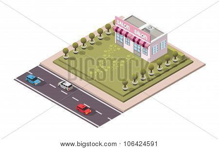 Vector Isometric Salon Barbershop
