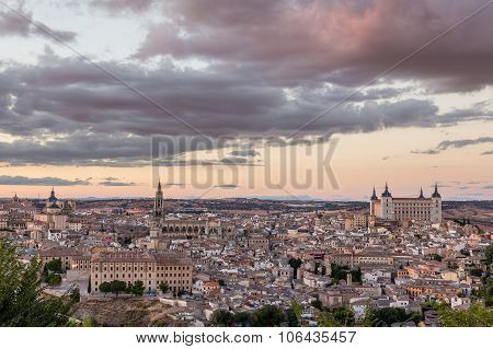 Panoramic View Of Toledo City In Spain