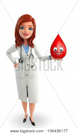 Young Doctor With Blood Drope
