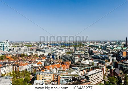 Aerial View Of Hamburg City Center, Germany