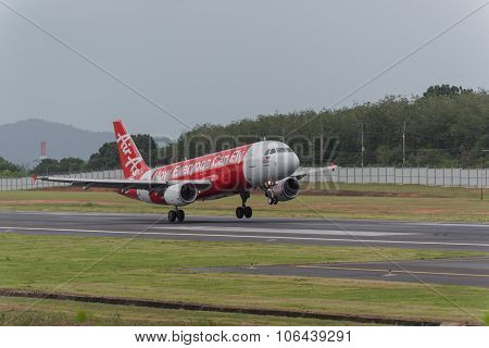 Asian Express Airline Landing At Phuket Airport