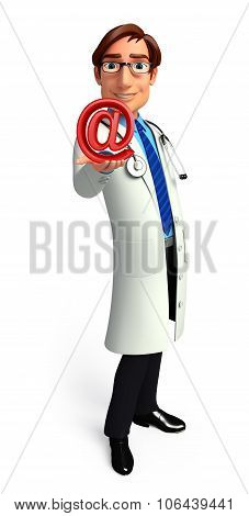 Young Doctor With At The Rate