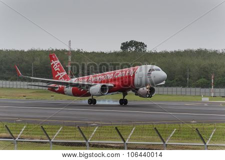 Asian Express Airline Landing At Phuket Airport