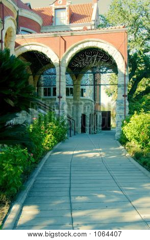 Covered Carriage Entrance Of An Old Southern Masion