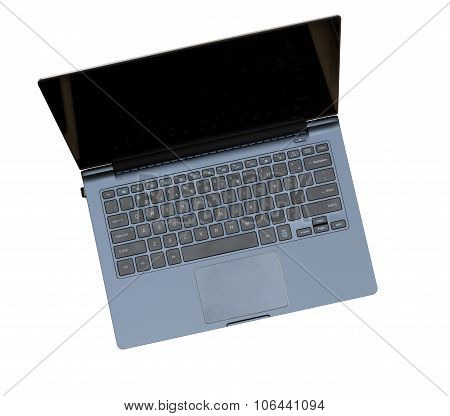 Overhead Top View Of Isolated Laptop