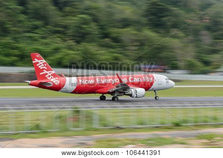 Airasia Airline Landing At Phuket Airport
