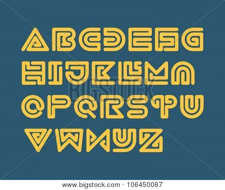 Snake Stripe Font Set. Bold